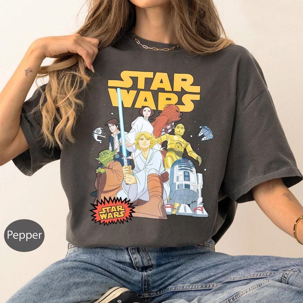 Trilogy Luke Skywalker Characters Group Star Wars Vuitino Shirt Trilogy Luke Skywalker Characters Group Star Wars Vuitino Shirt